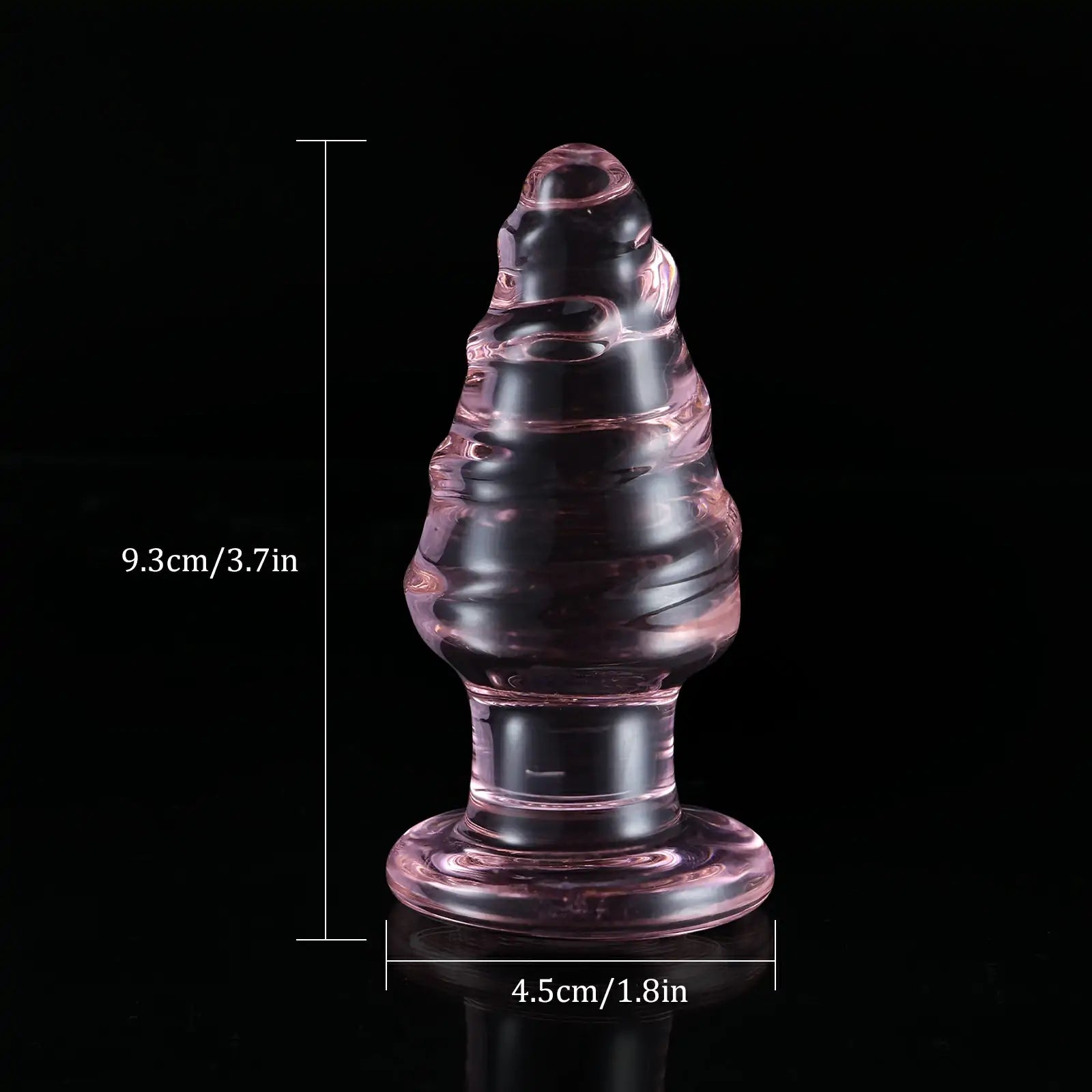 Pink Small Glass Butt Plug 3.7 Inch