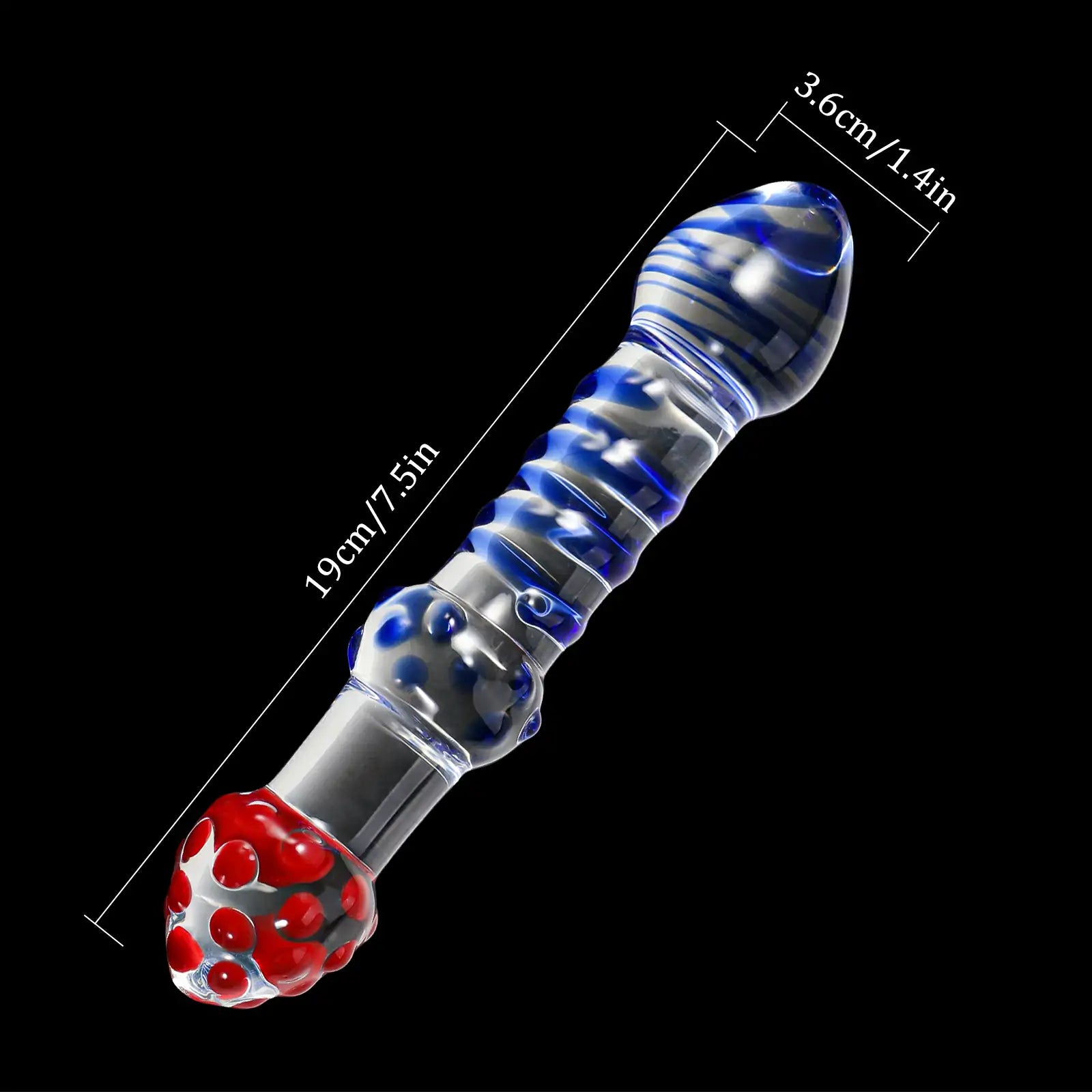 Double-ended textured glass dildo