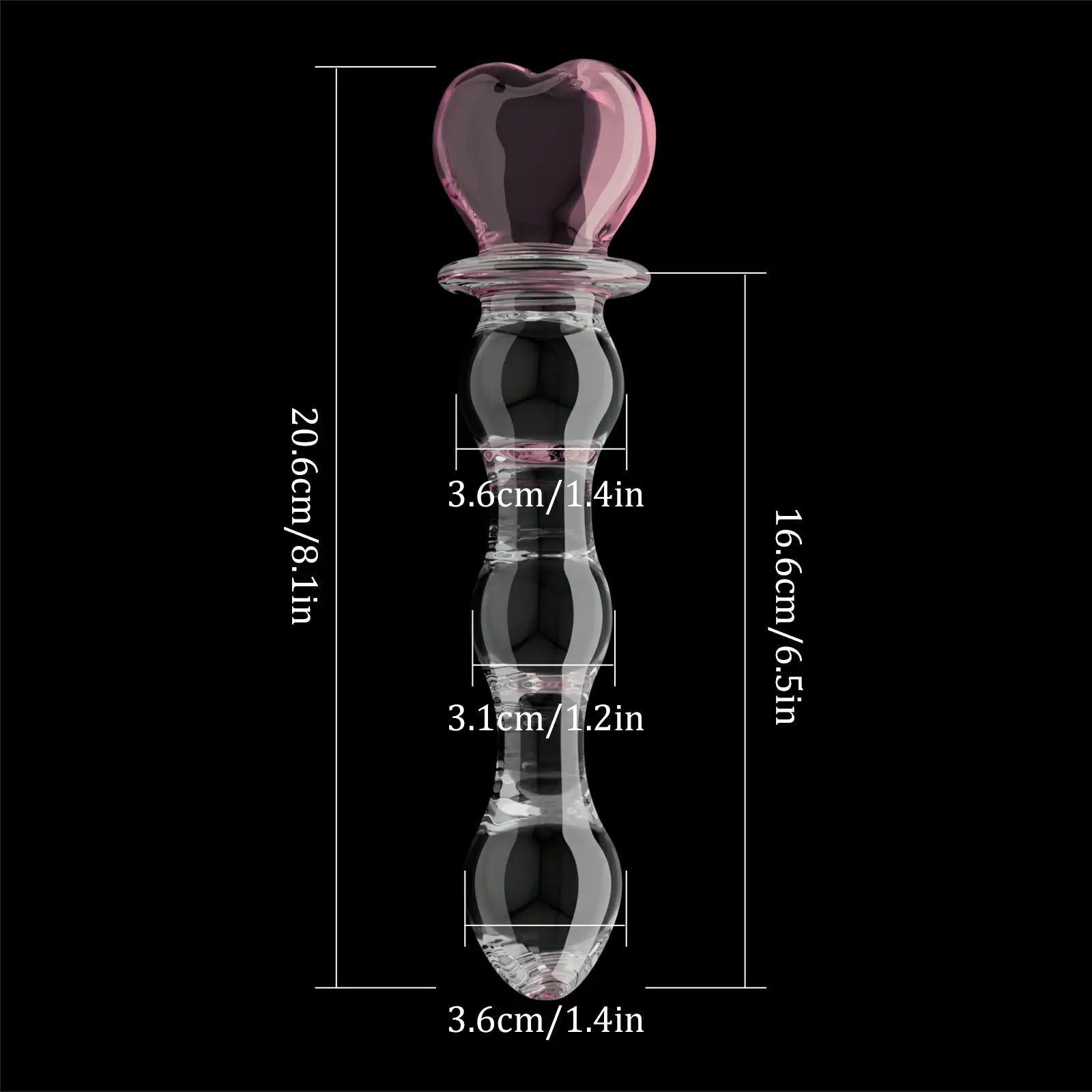 Pink Heart-Shaped Glass Dildo