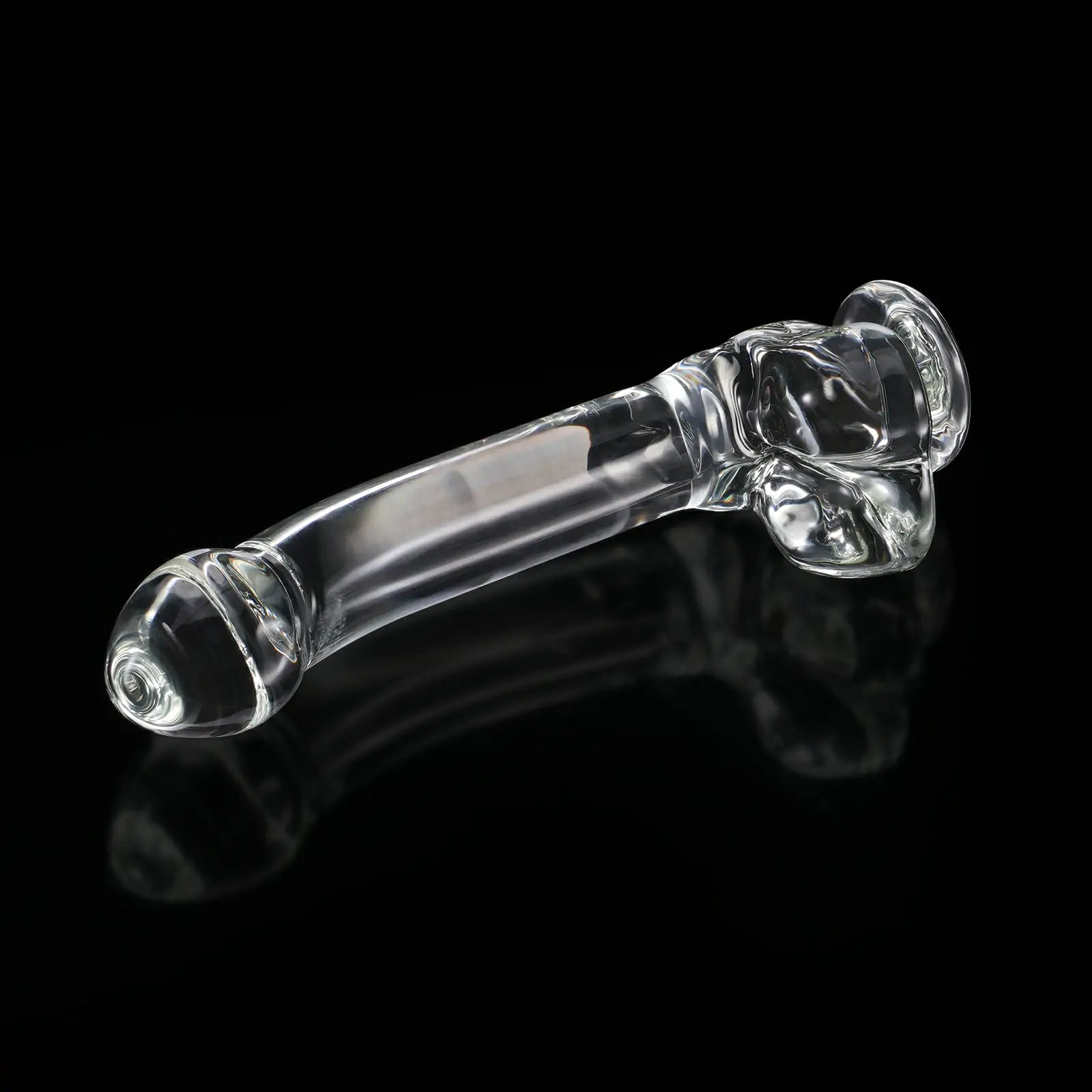 11 Inch Realistic Glass Dildo with Lifelike Glans and Sculpted Testicles