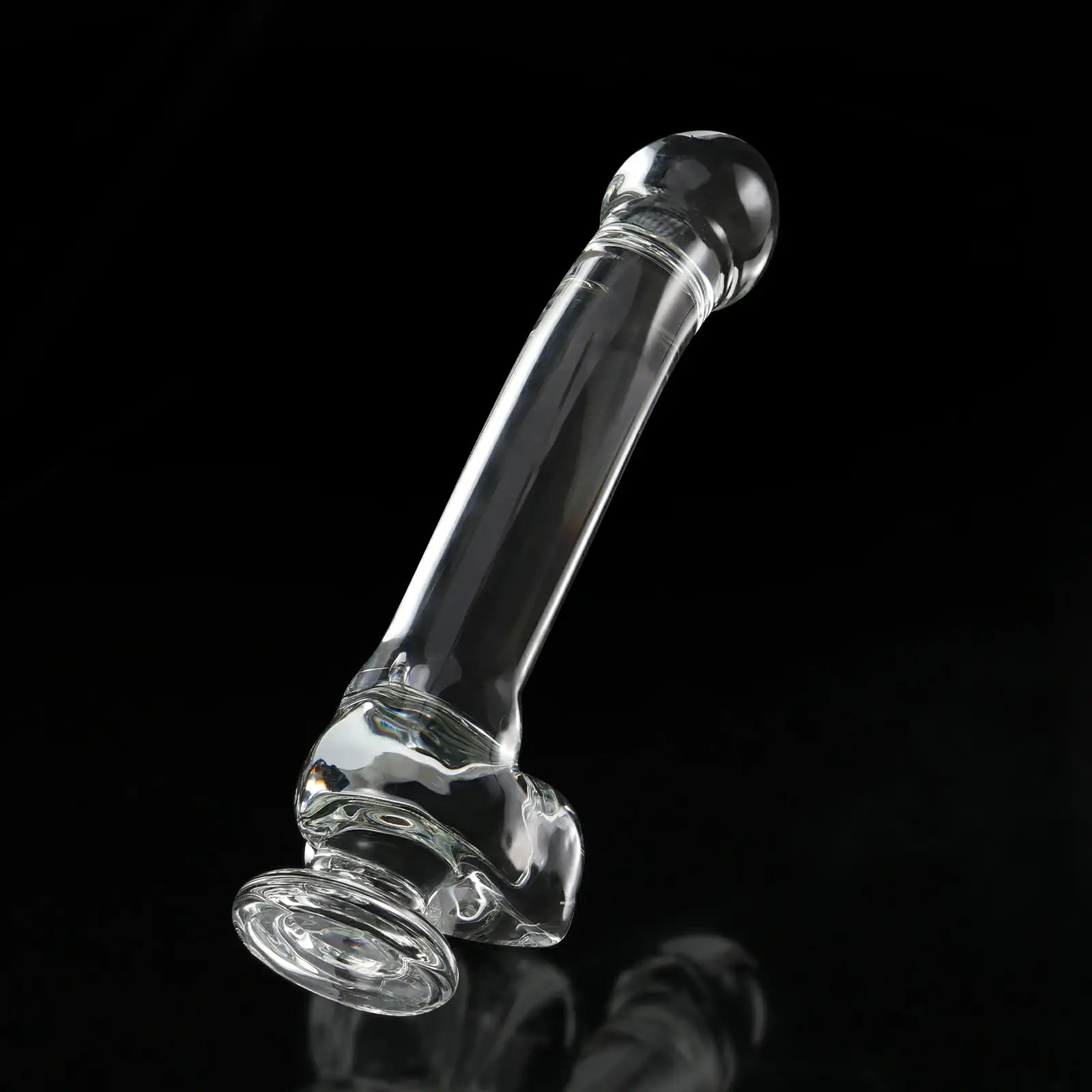 11 Inch Realistic Glass Dildo with Lifelike Glans and Sculpted Testicles