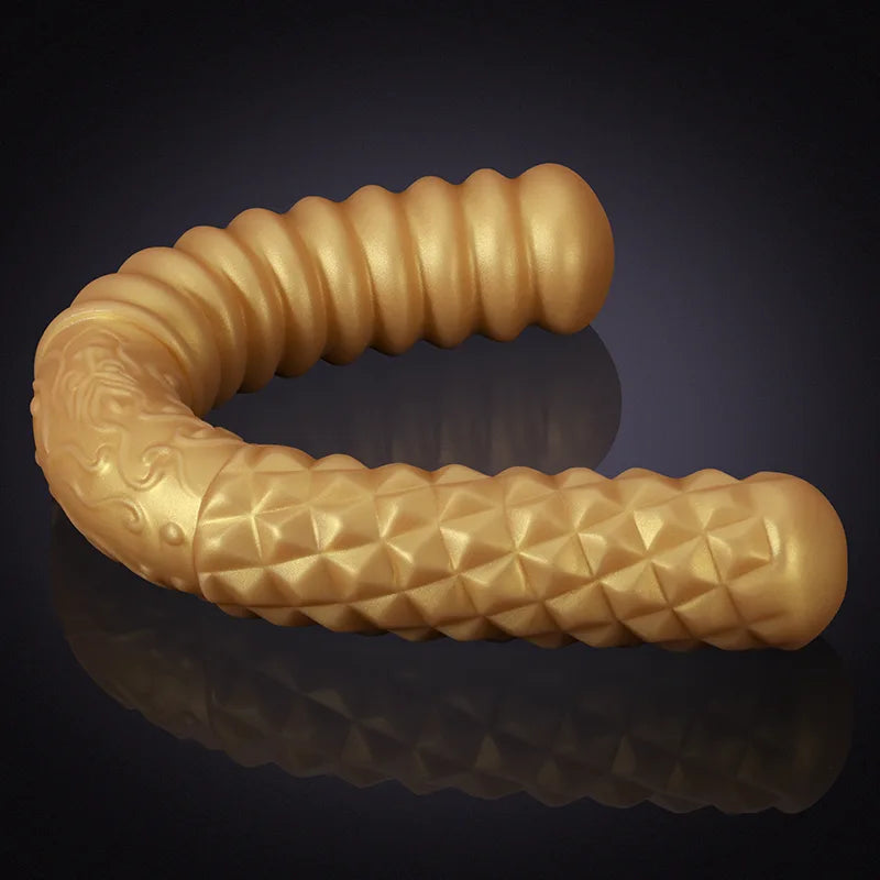 Gold Liquid Silicone Double Sided Dildo 18 Inch