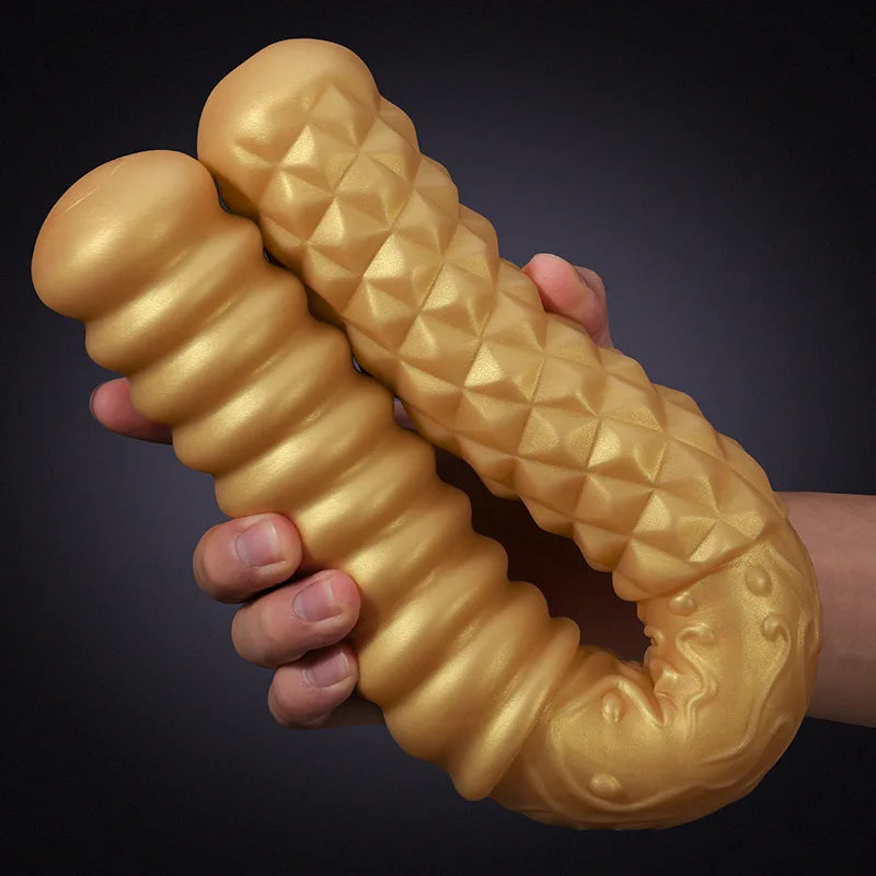 Gold Liquid Silicone Double Sided Dildo 18 Inch