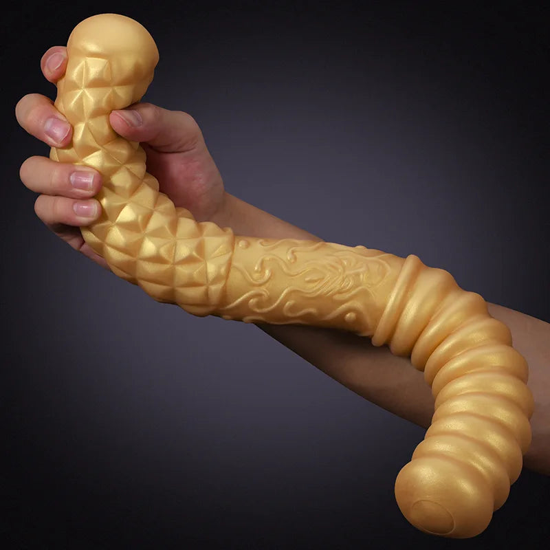 Gold Liquid Silicone Double Sided Dildo 18 Inch