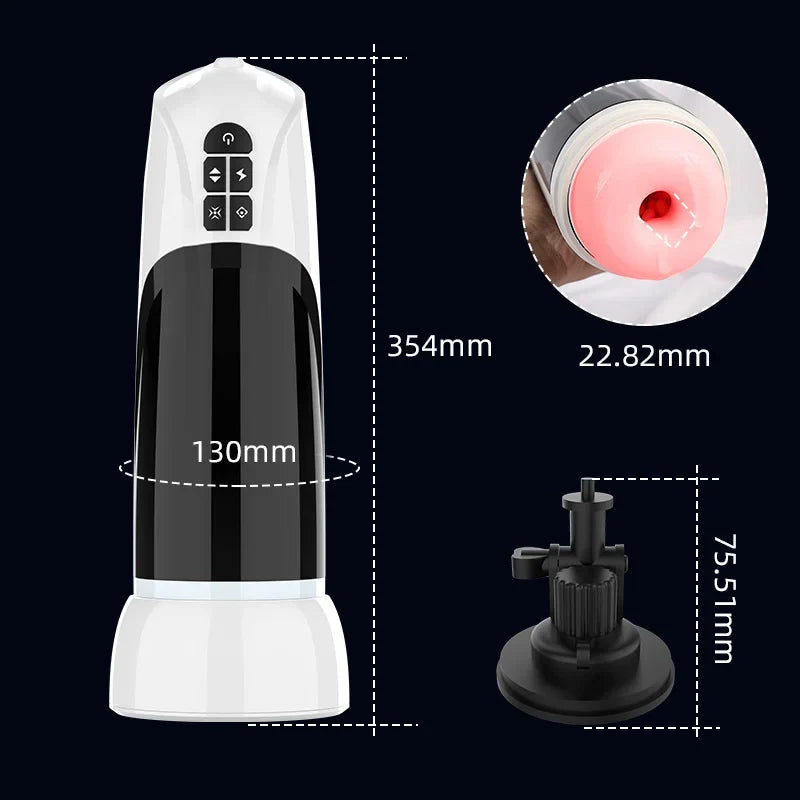 Huge Hands-Free Pleasure Realistic Masturbators with Heating Base