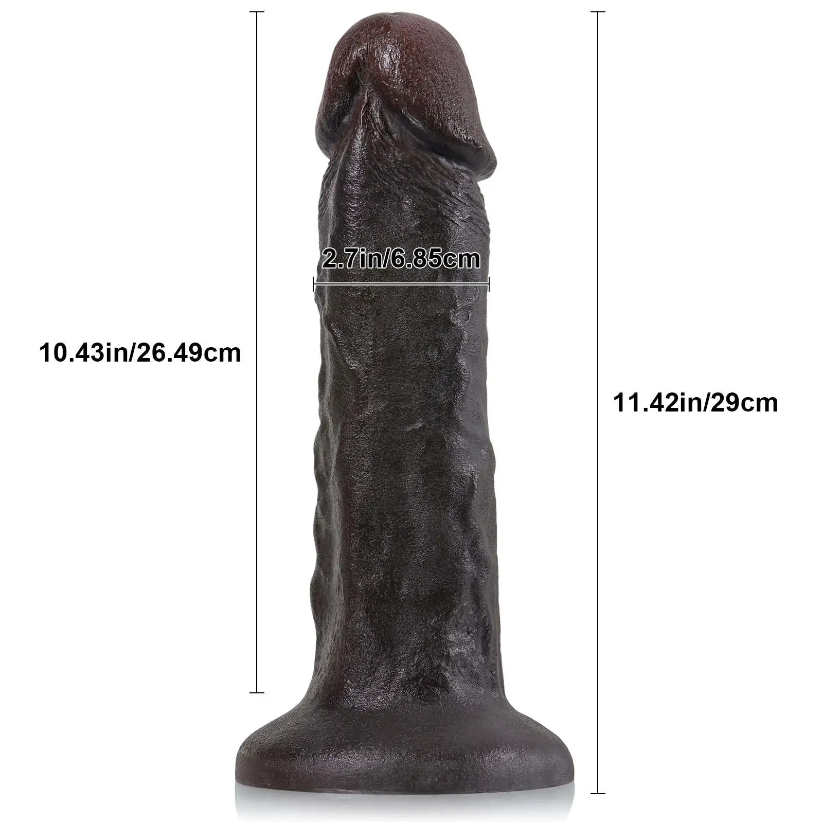 Realistic Big Black Anal Silicone Dildo 11.42