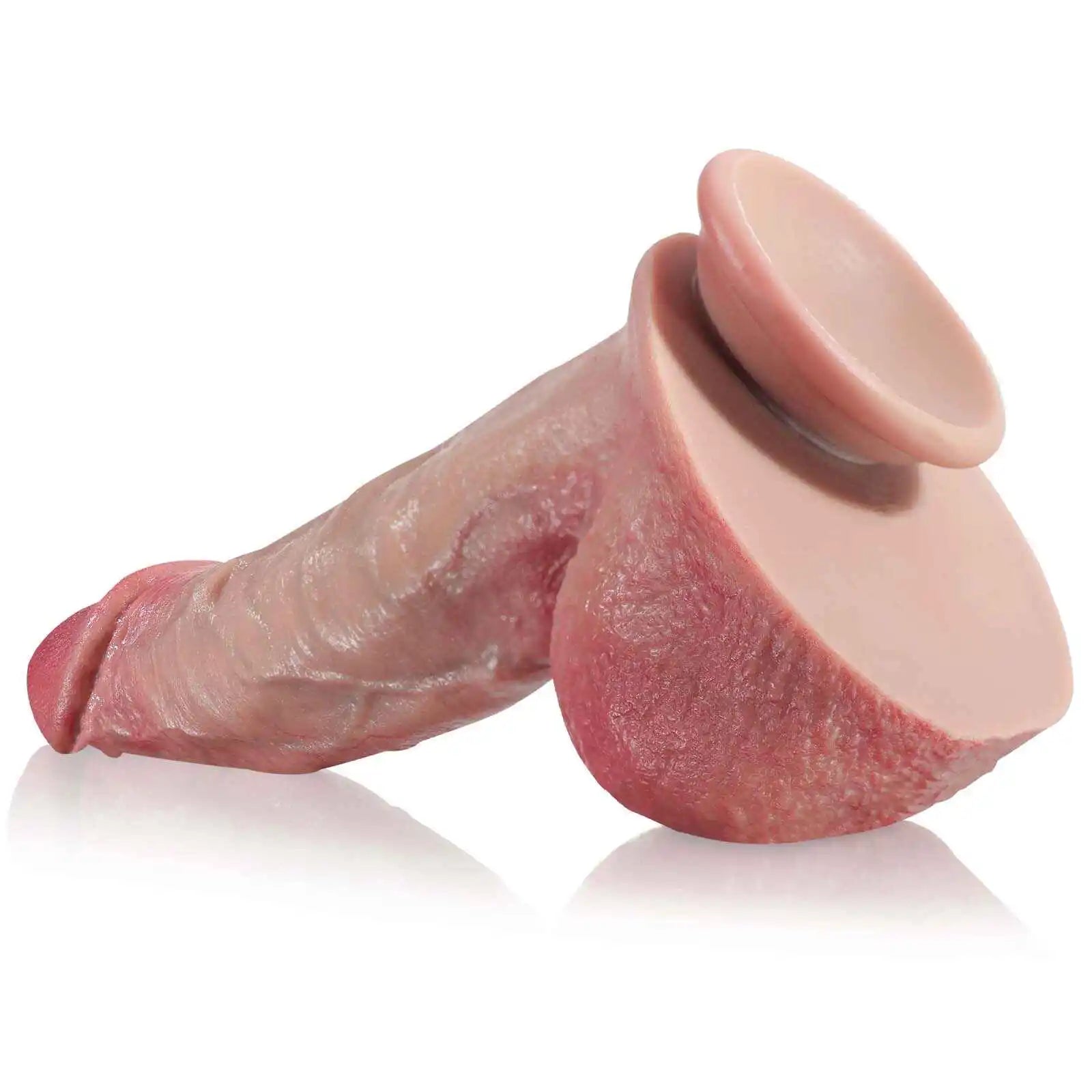 Lifelike Double Layer Silicone Thick Dildo with Keel 11 Inch