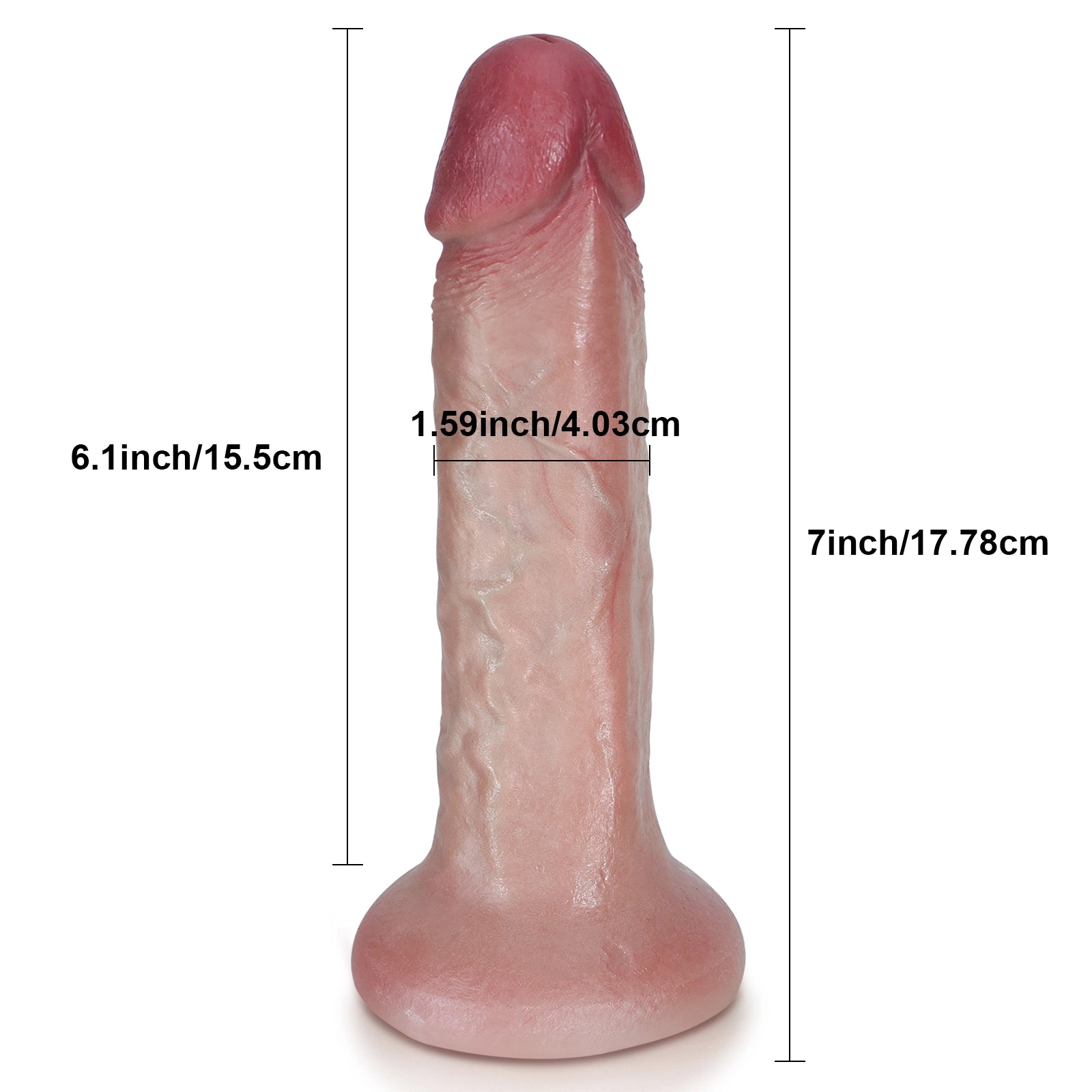 Lifelike Flesh Silicone Anal Dildo 7 Inch