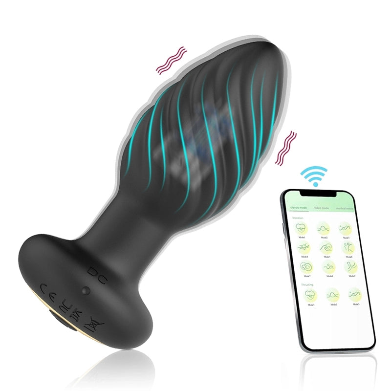 App Remote Control Vibrating Butt Plug with 10 Vibrating Modes