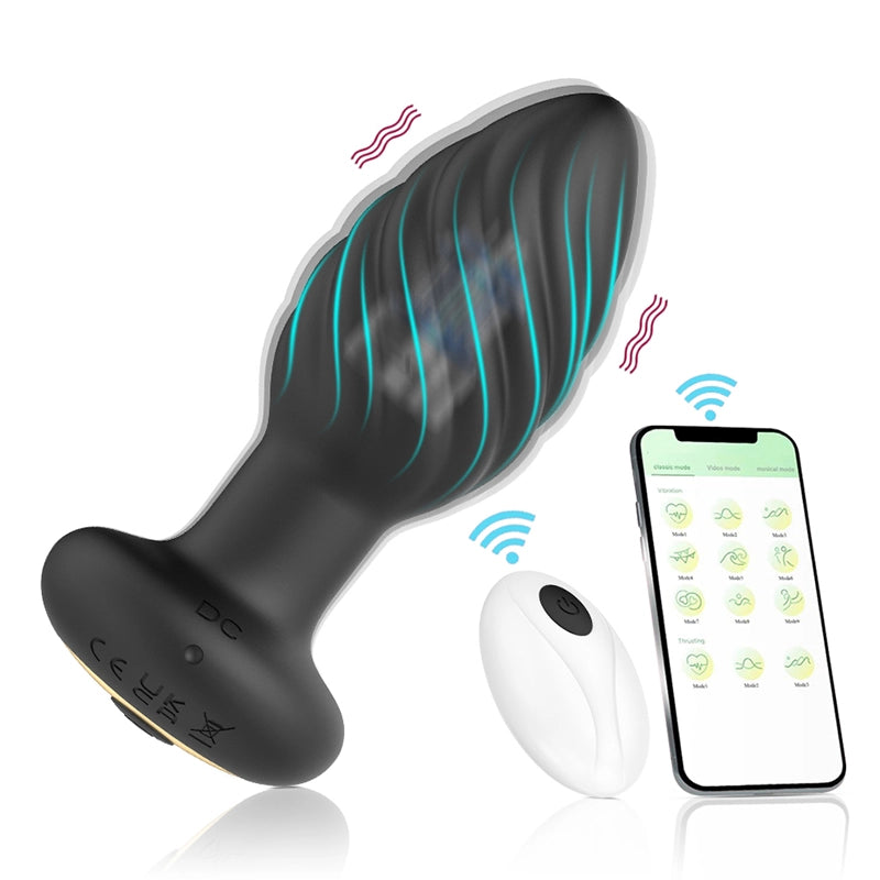 App Remote Control Vibrating Butt Plug with 10 Vibrating Modes