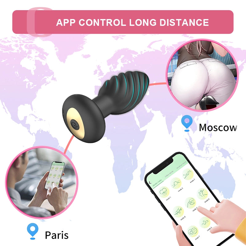 App Remote Control Vibrating Butt Plug with 10 Vibrating Modes