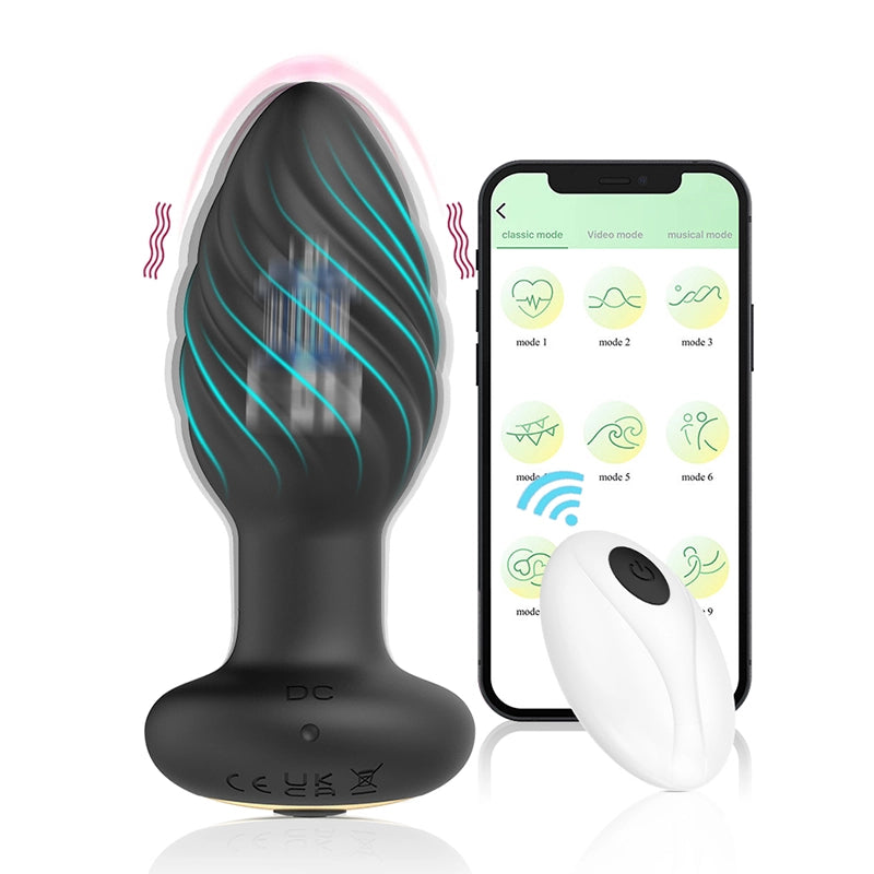 App Remote Control Vibrating Butt Plug with 10 Vibrating Modes