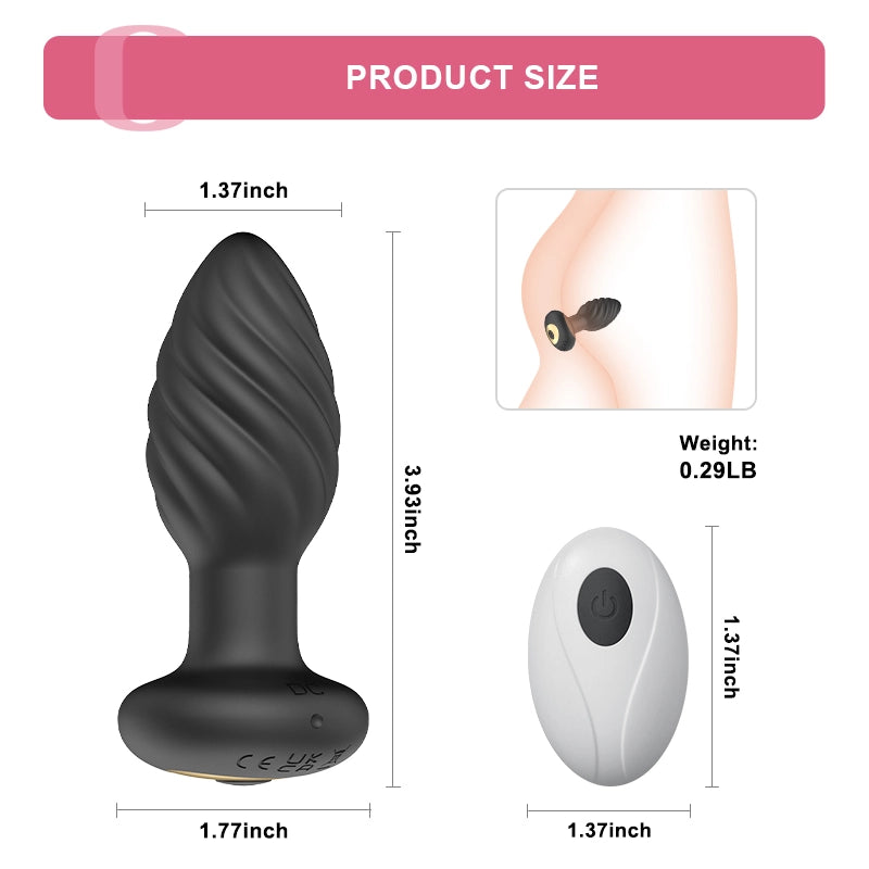 App Remote Control Vibrating Butt Plug with 10 Vibrating Modes