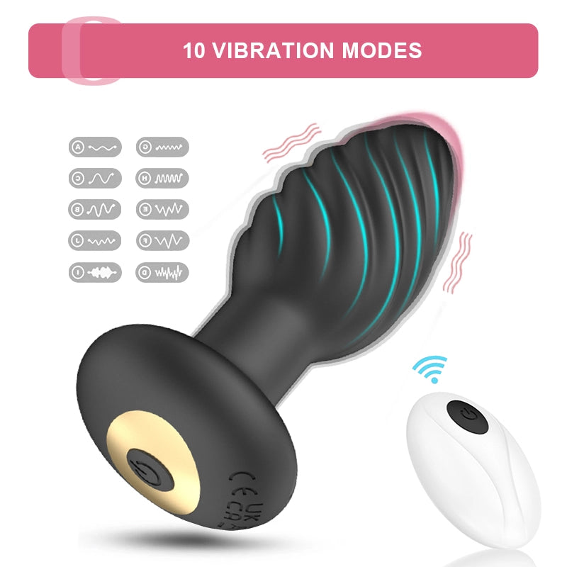 App Remote Control Vibrating Butt Plug with 10 Vibrating Modes