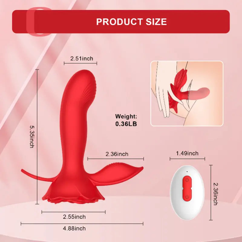 App Remote Control Rose Butt Plug Wearable Vibrating Toy