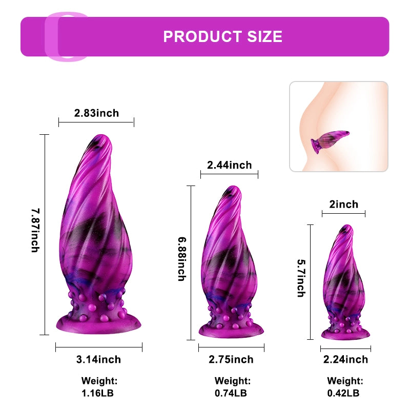 Threaded Liquid Silicone Anal Plugs Set