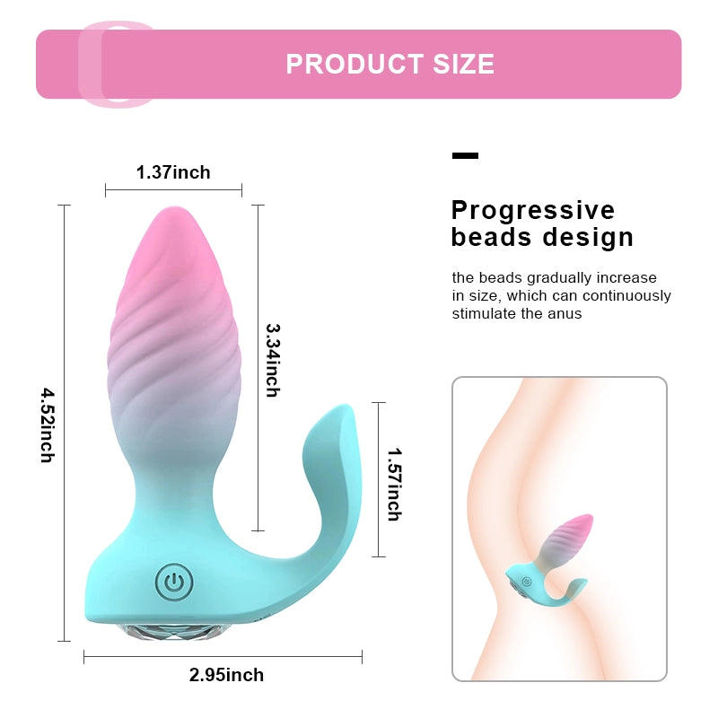 Dual Motor Remote Control Anal Plug with 10 Vibration Modes