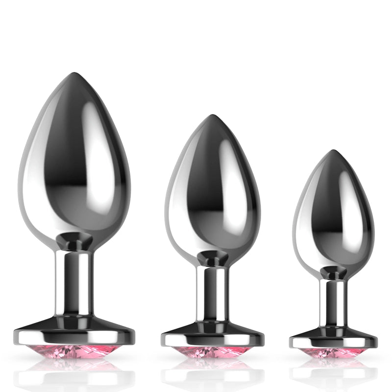 3Pcs Portable Wearable Metal Butt Plugs Set