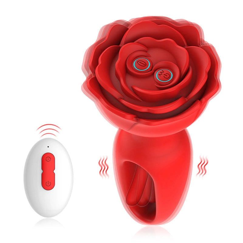 10 Vibration Remote Control Silicone Rose Anal Plug