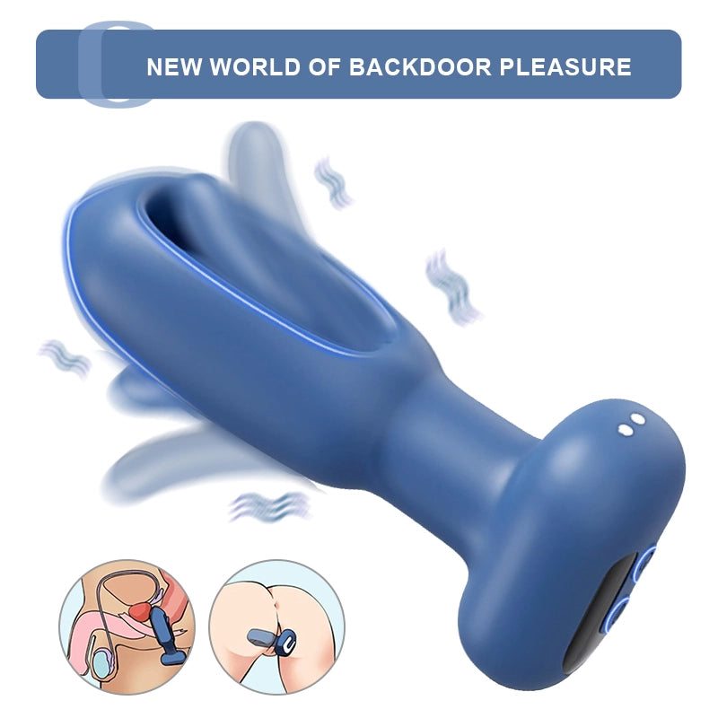 10 Vibration & Flapping Mode Silicone Butt Plug