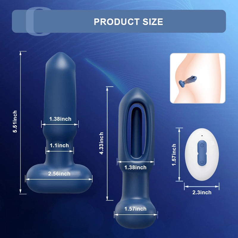 10 Vibration & Flapping Mode Silicone Butt Plug