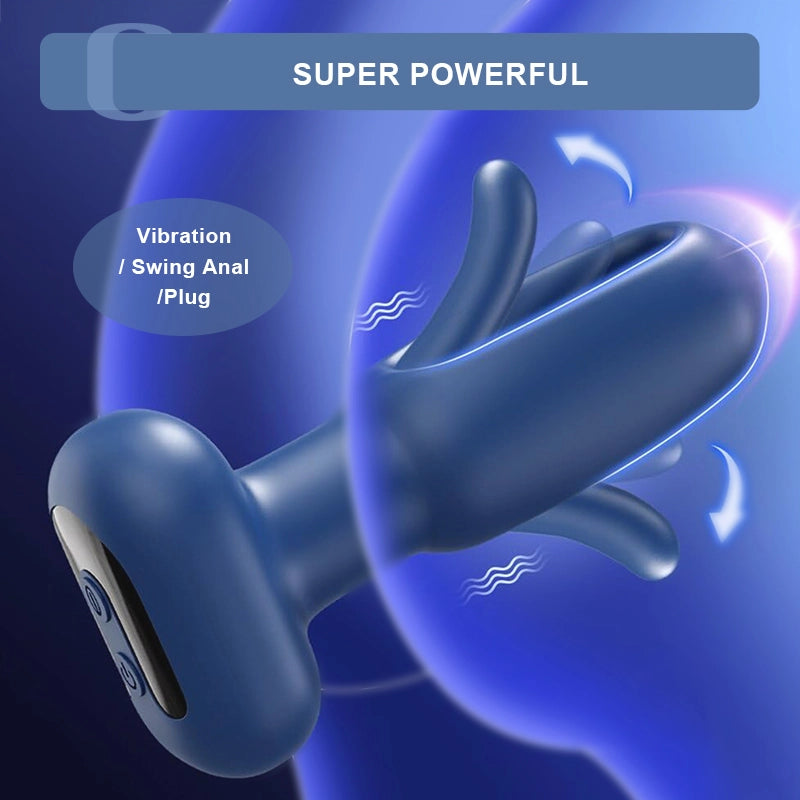 10 Vibration & Flapping Mode Silicone Butt Plug
