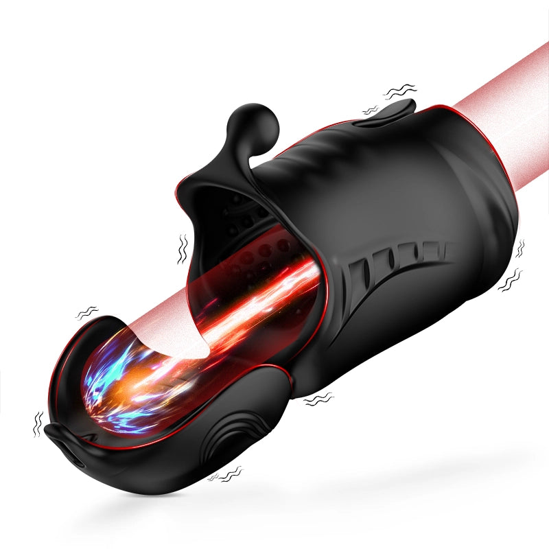10 Vibration Glans Trainer with Penis Testicles Stimulator