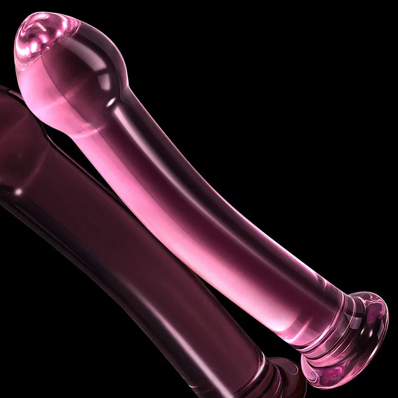 Mushroom Head Curved Crystal Glass Dildo 6.96 Inch