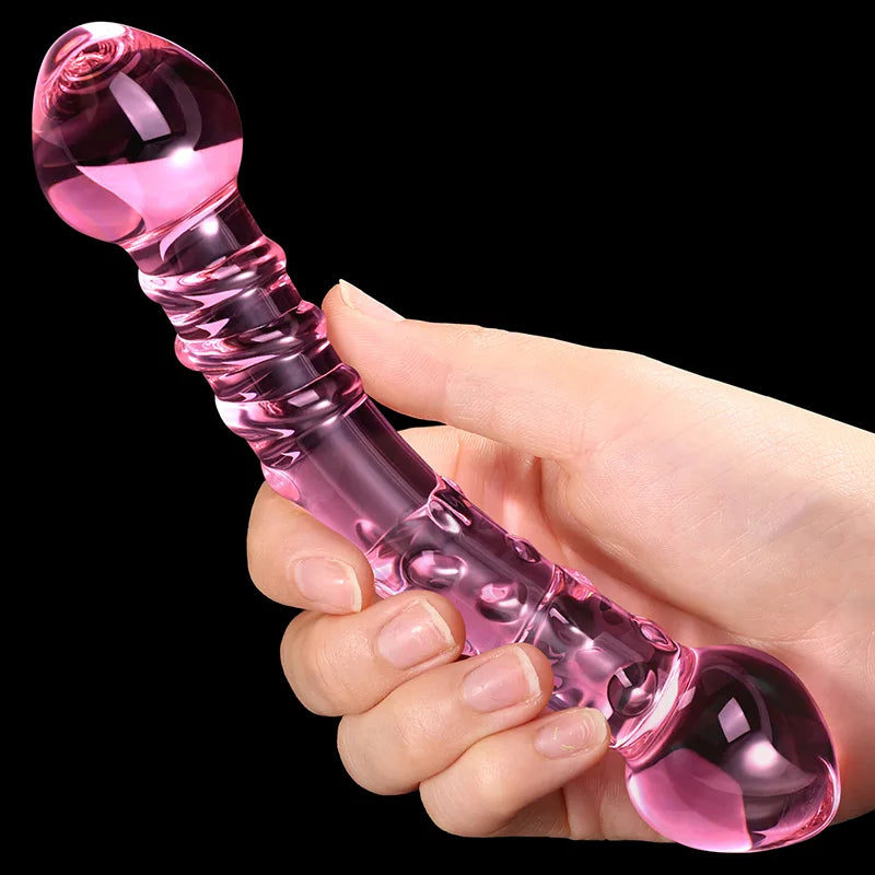 Curved Double-end Thread Glass Dildo 7Inch