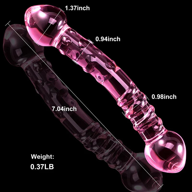 Curved Double-end Thread Glass Dildo 7Inch