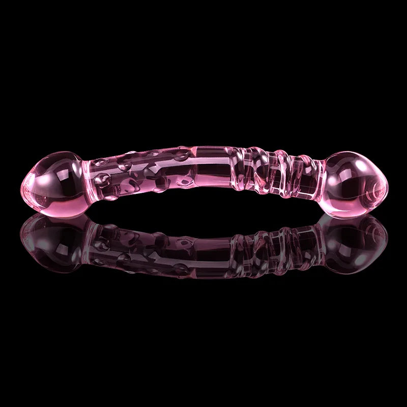 Curved Double-end Thread Glass Dildo 7Inch