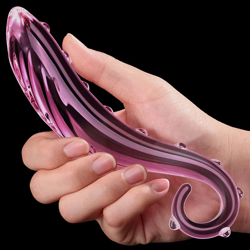 Pink Octopus Tentacle Glass Dildo 6.57Inch