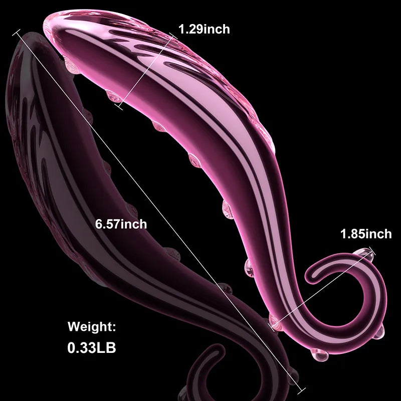Pink Octopus Tentacle Glass Dildo 6.57Inch