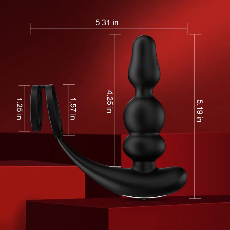 9 Rotating Vibrating Remote Control Wearable Beads Prostate Massager