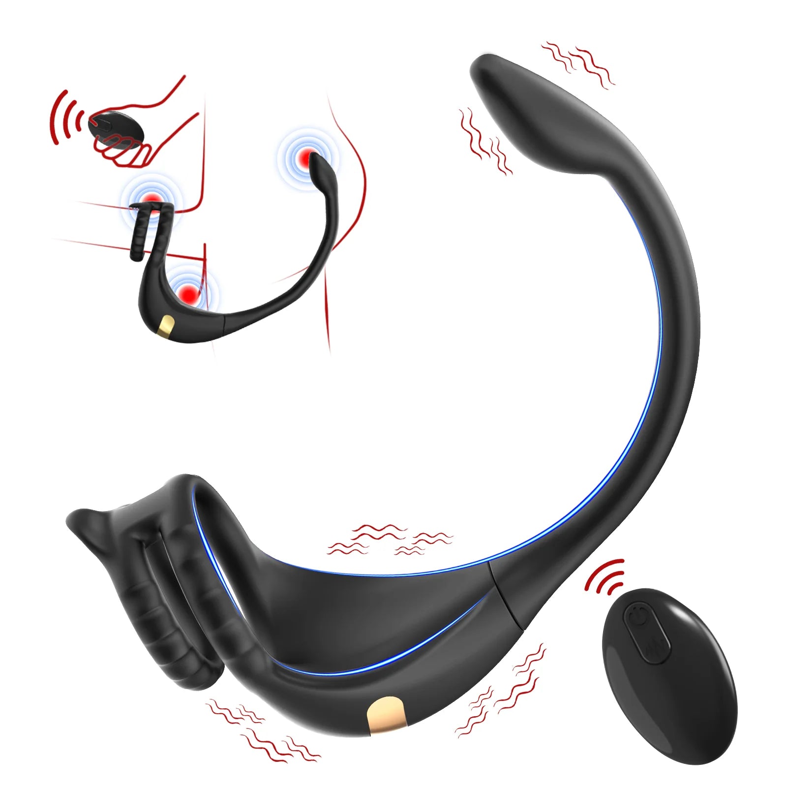 APP Remote Control 2 in 1 Prostate Massager & Penis Ring Toy