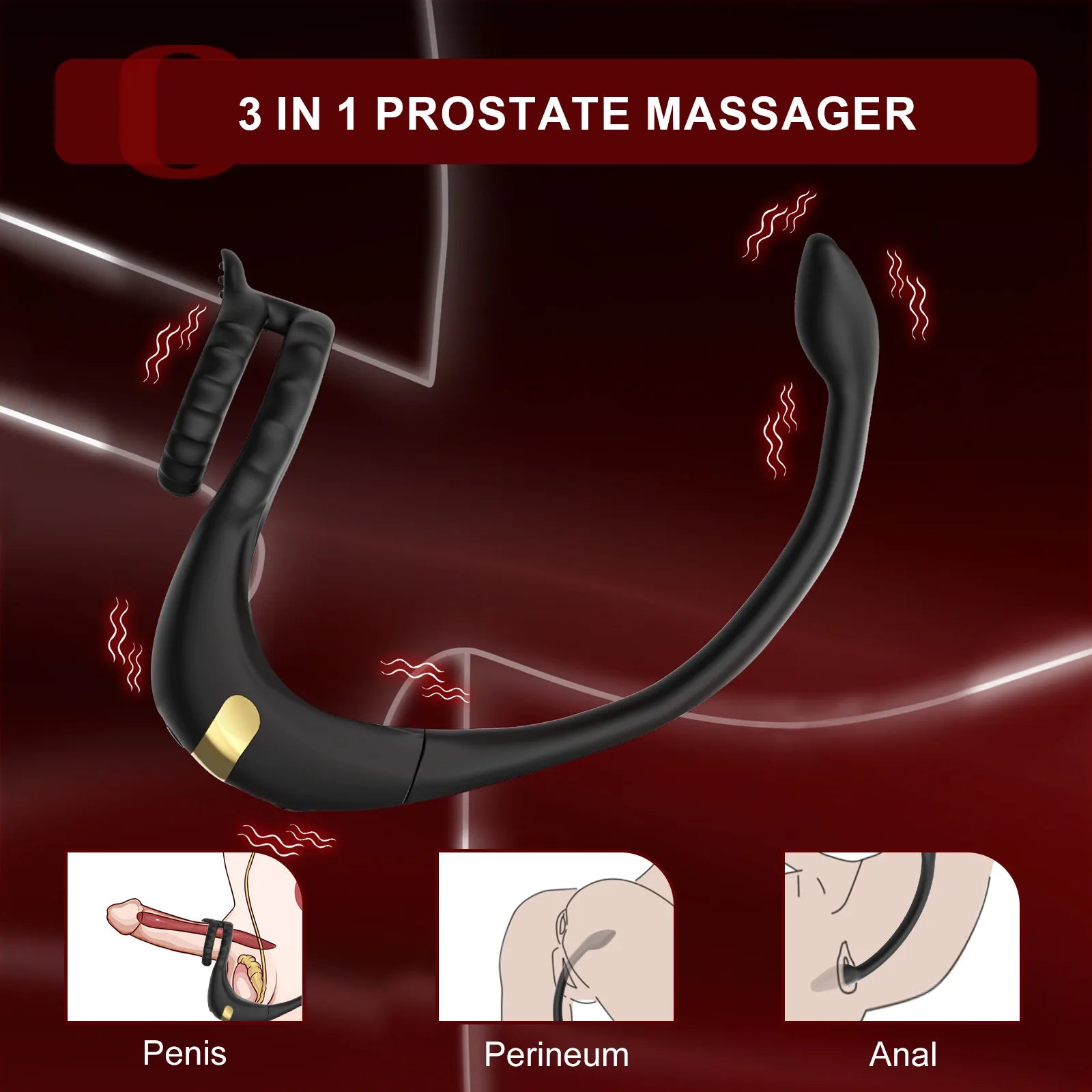 APP Remote Control 2 in 1 Prostate Massager & Penis Ring Toy
