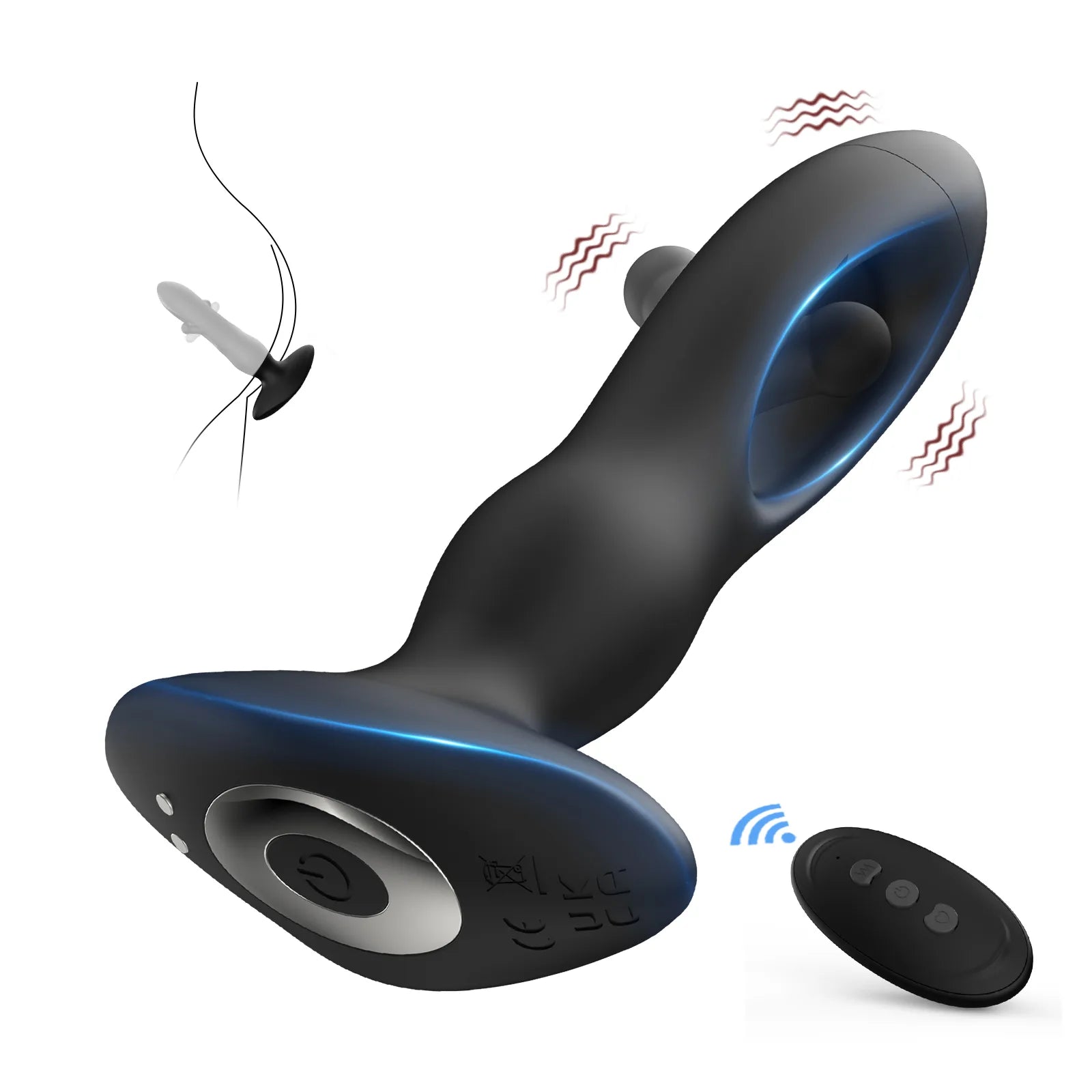 10 Flapping Vibrating Remote Control Prostate Massager Anal Plug Toy