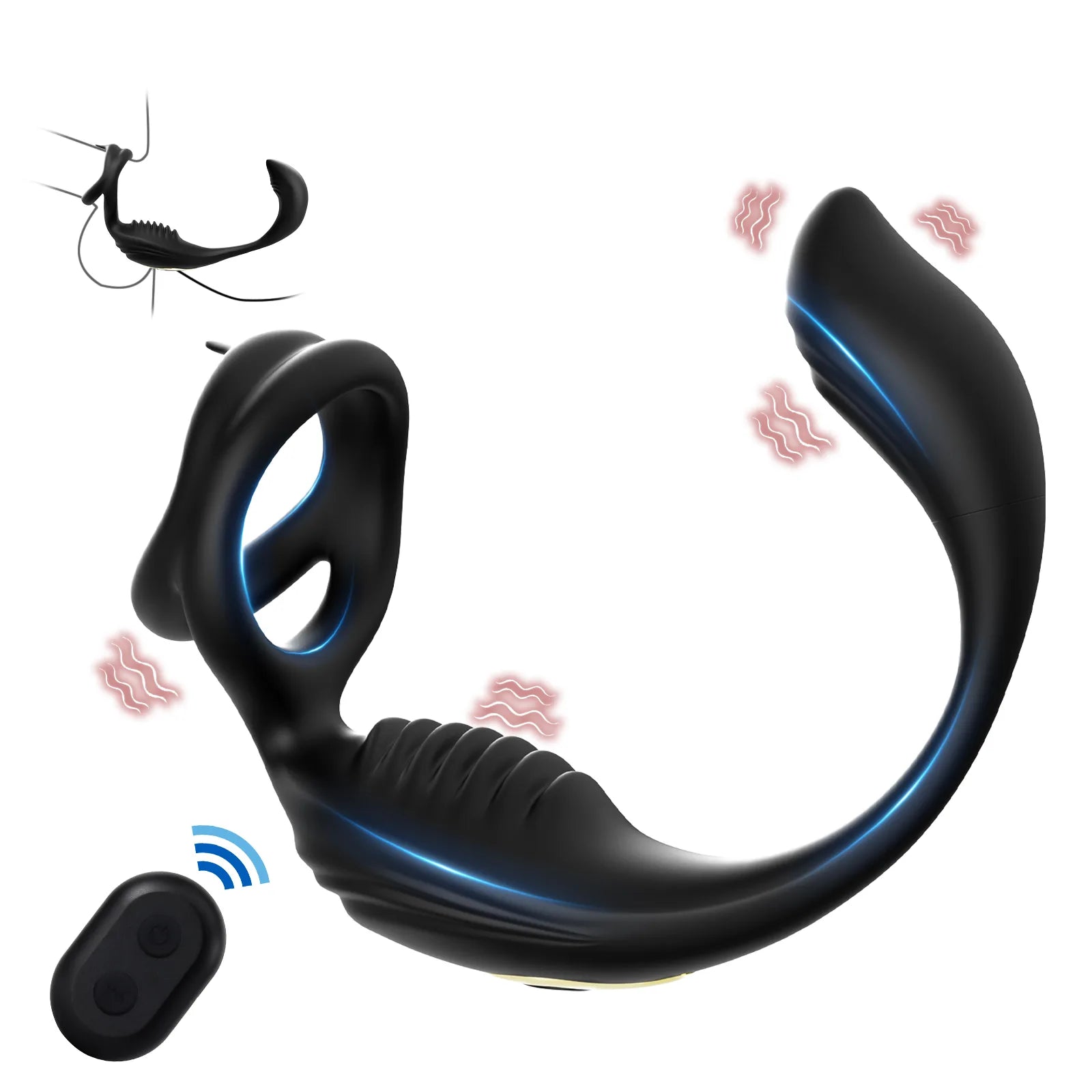 Penis Testicle Perineum Anal Prostate Massager Vibrator Toy