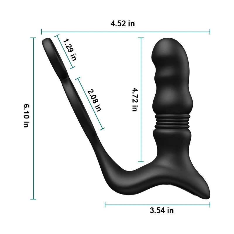 9 Thrusting Vibrating Remote Control Wearable Prostate Massager