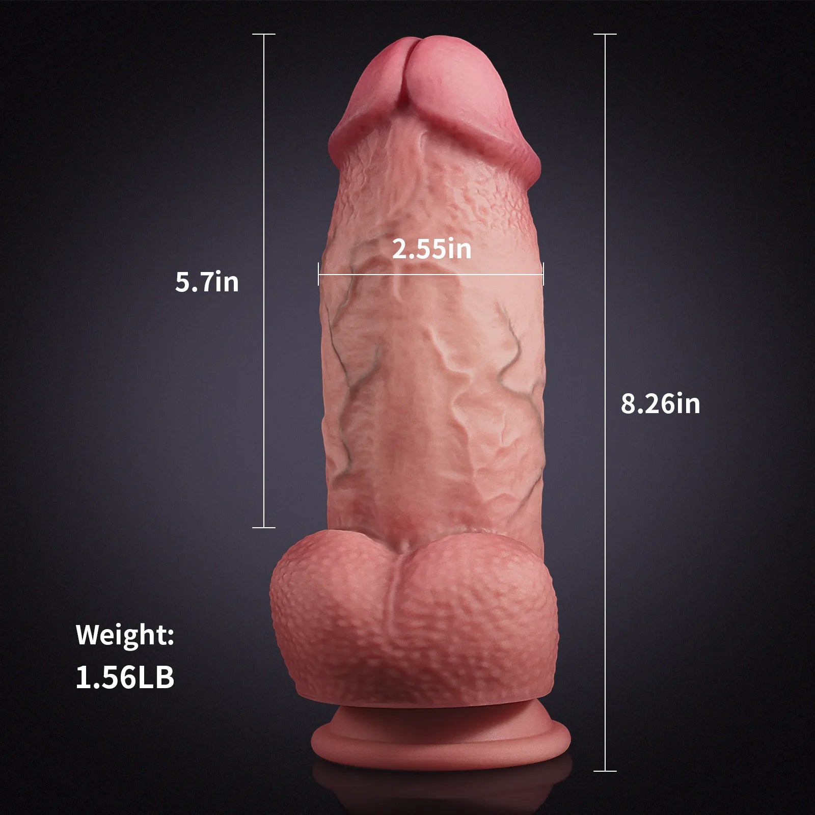 Lifelike Liquid Silicone Thick Dildo 8.26Inch
