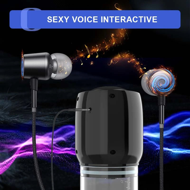 6 Suction Moaning Vacuum Penis Pump with Realistic 3D Sleeve