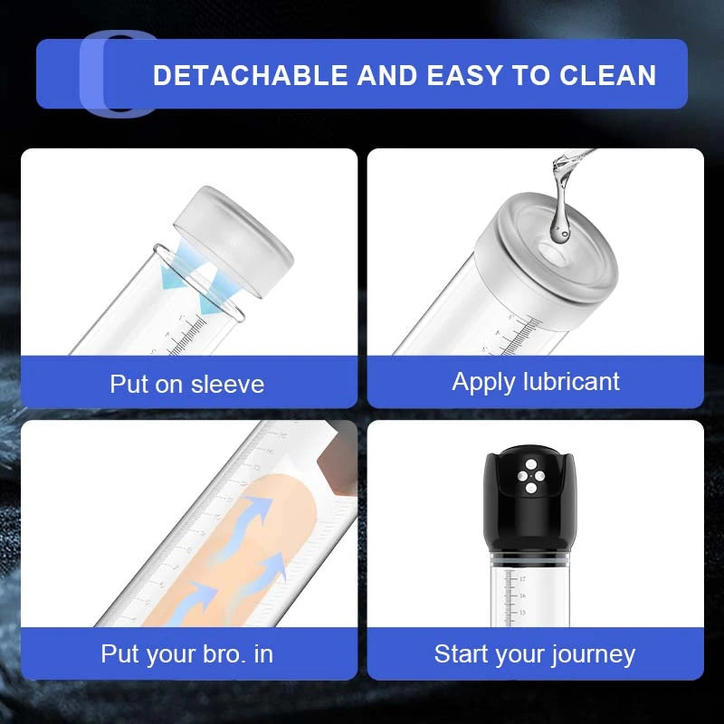 6 Suction Moaning Vacuum Penis Pump with Realistic 3D Sleeve