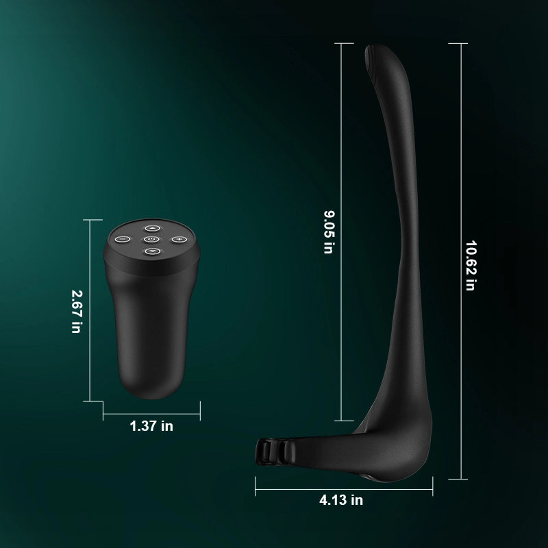 10 Vibration Mode Adjustable Cock Ring with Prostate Stimulator