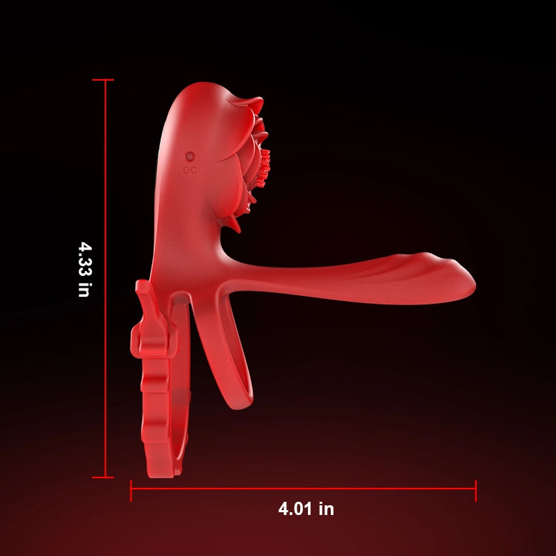 10 Vibration Mode Dual Motor Rose Cock Ring