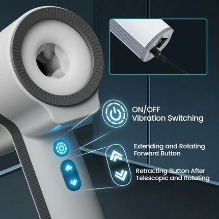 Handheld Automatic Thrusting and Rotating Male Masturbator