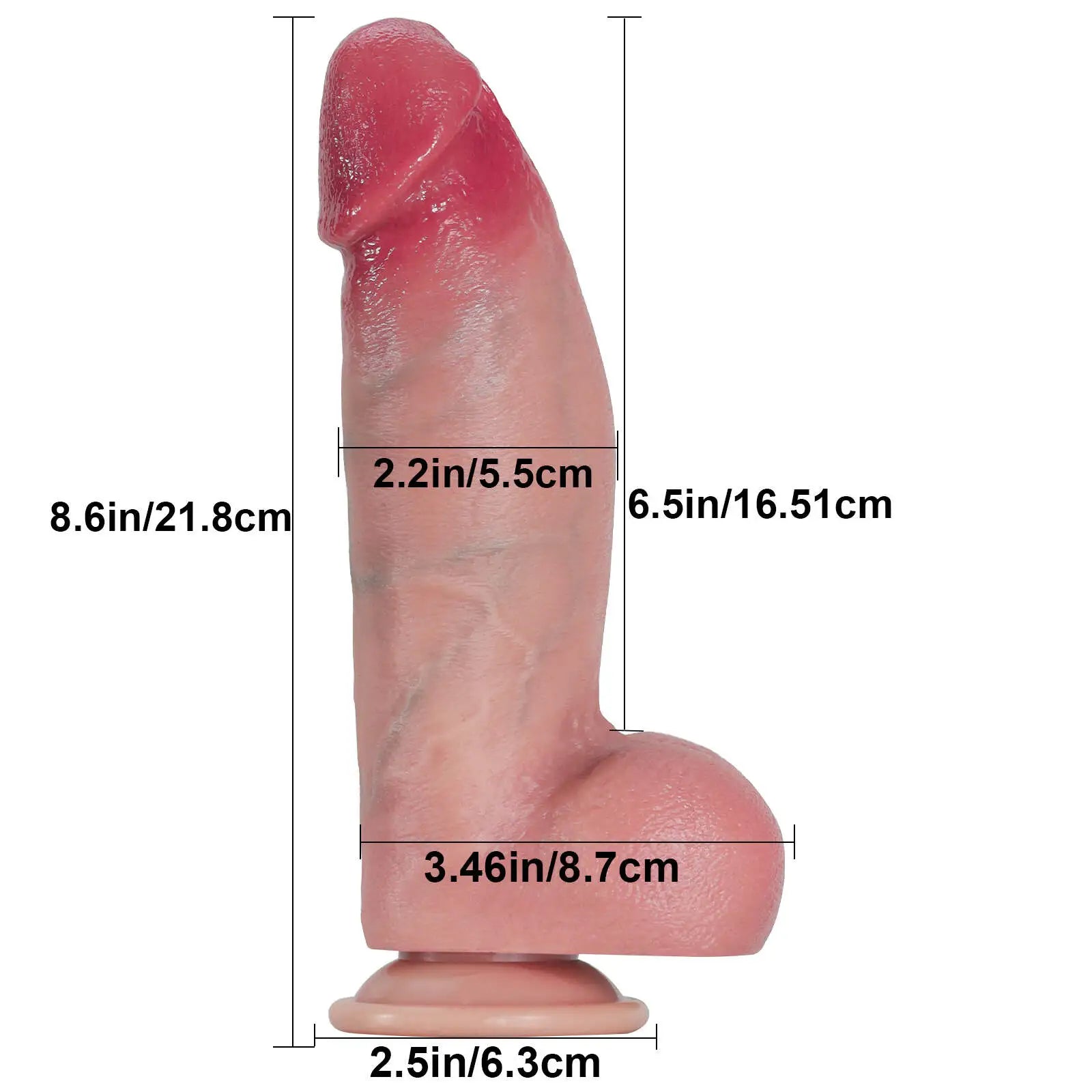 Thick Silicone Pulsating Dildo with 3 Thrusts 9 Vibration Modes 8.6 Inch