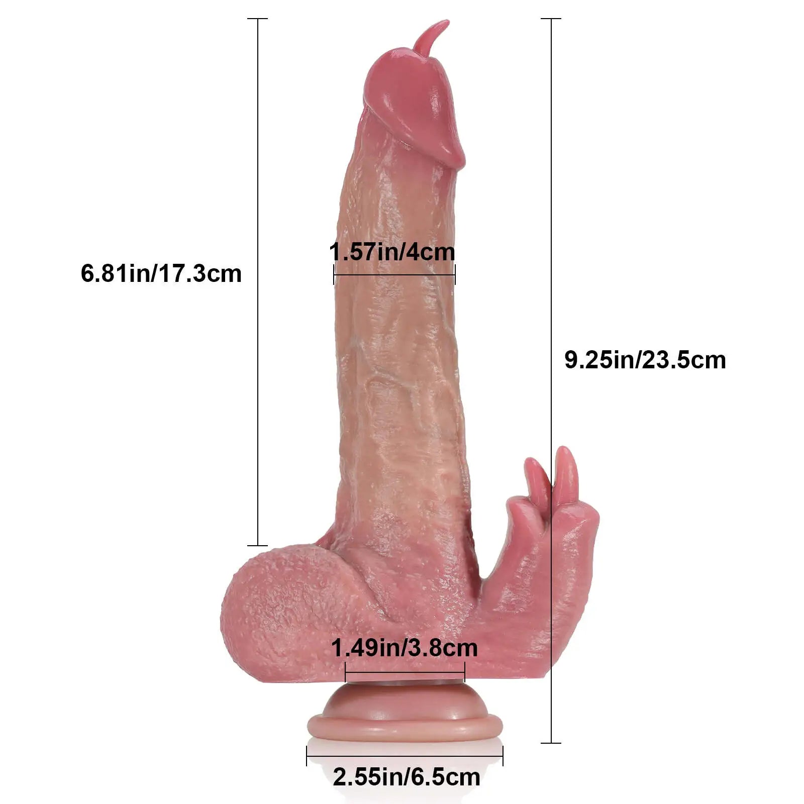 Pulsing Rabbit Dildo with 7 Thrusts & 3 Vibration Modes 9.25 Inch