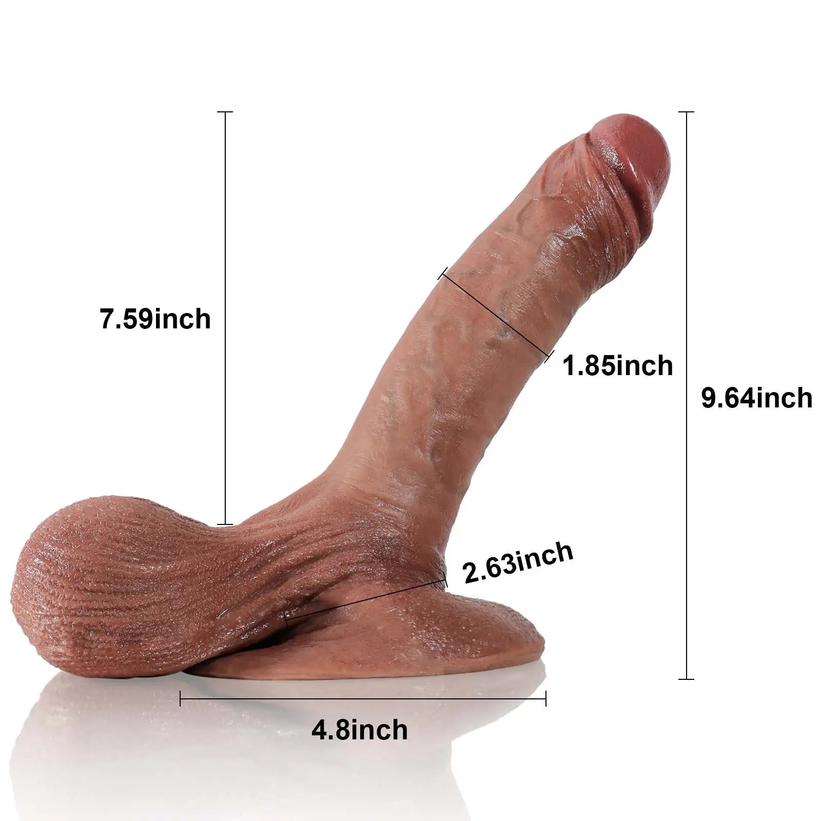 Silicone Realistic Dildo with Moving Balls 9.64 Inch