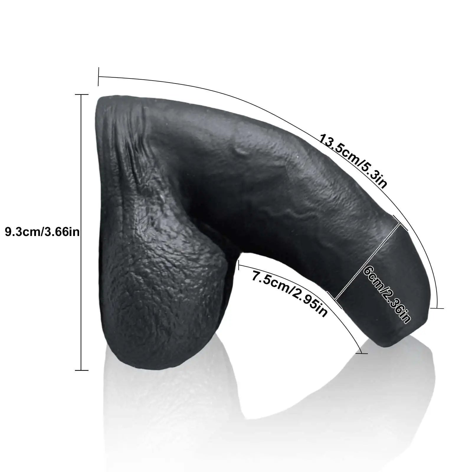 Silicone Black Soft Realistic Foreskin Dildo 5 Inch