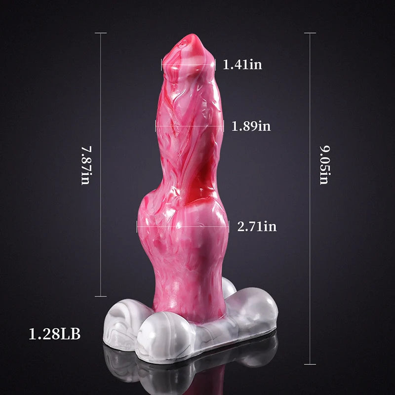 Silicone Big Knot Dog Dildo 9.05 Inch